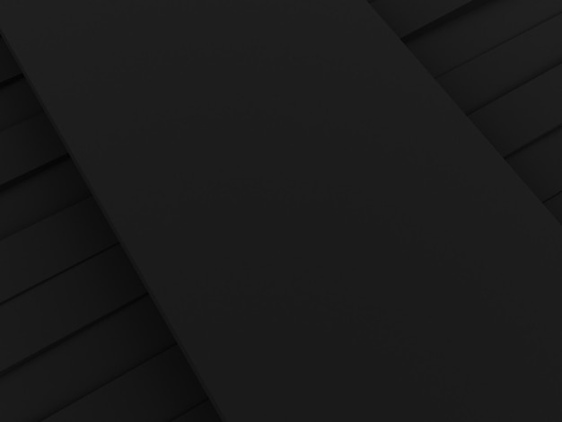 Абстрактный черный 3d фон Элегантный черный фон вырезать из бумаги украшение 3d рендеринга