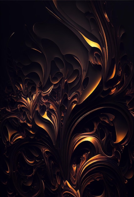 Abstract black background Generative AI illustration