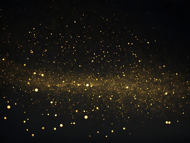 Photo abstract black background shining gold particles