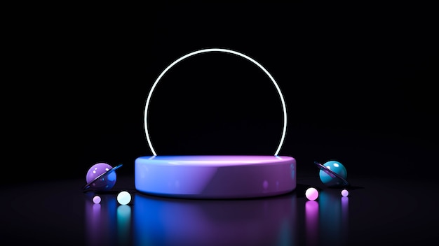 abstract black background with geometric shape podium for product