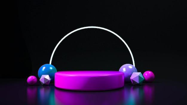 abstract black background with geometric shape podium for product