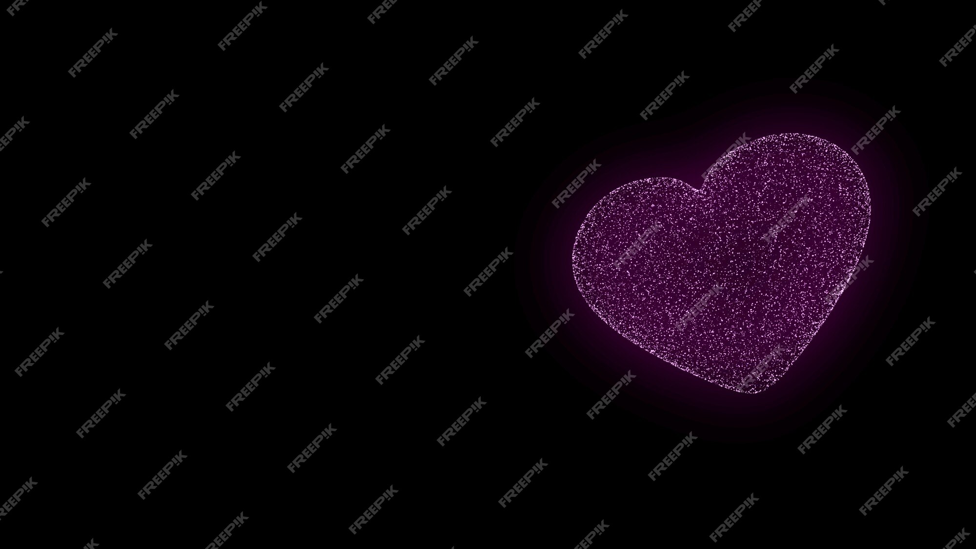 Premium Photo | Abstract black background with neon heart pink glowing heart