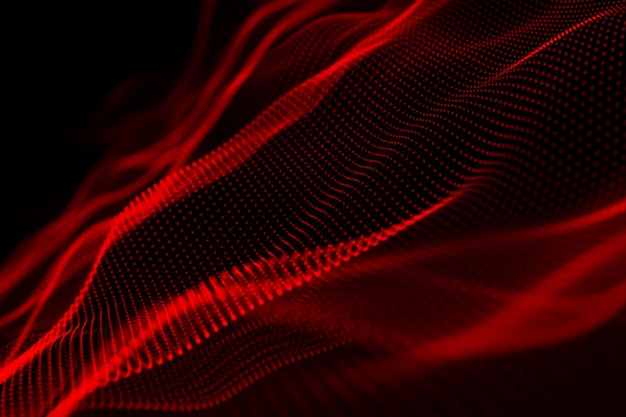 Photo abstract black background with red lines