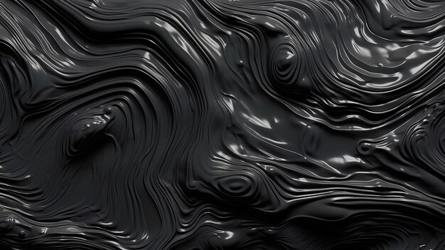 An abstract black background with wavy lines Generative ai