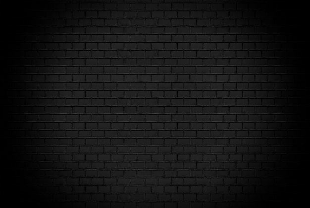 Abstract black brick wall pattern background and black backdrop, Blank copy space.