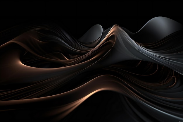 Abstract black and brown wavy background