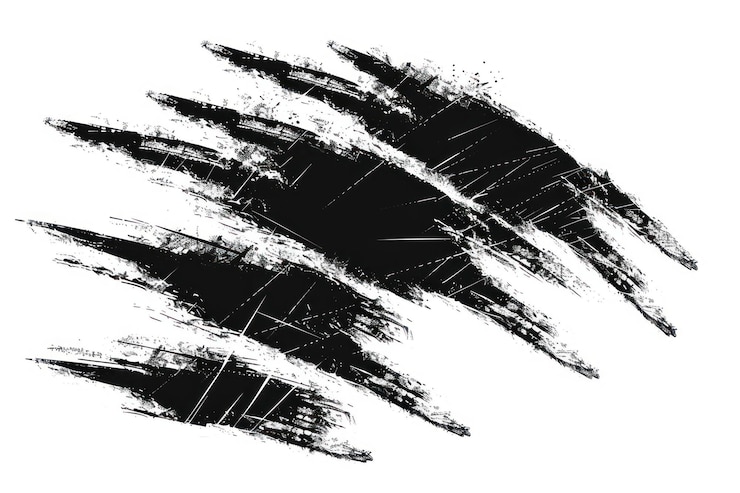 Photo 抽象的な黒い爪のマークのイラスト