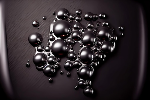 Abstract black drops background black liquid oil bubbles Generative AI