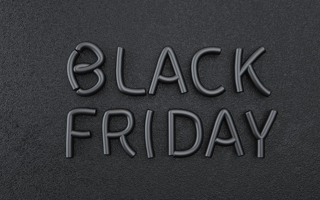 Abstract black friday background with luxury text. 3d rendering