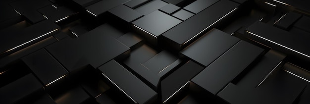 An abstract black and gold geometric composition