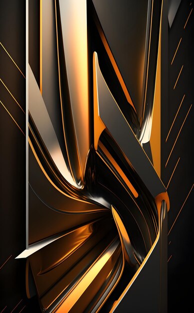 Abstract black and gold metallic background Generative AI