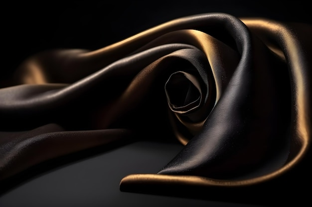 Abstract black golden satin background