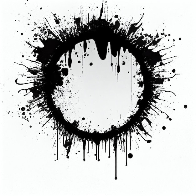 Photo abstract of black grunge circle fresh isolated on white background