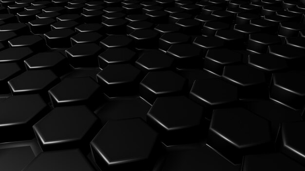 Abstract black hexagonal geometric layered. 