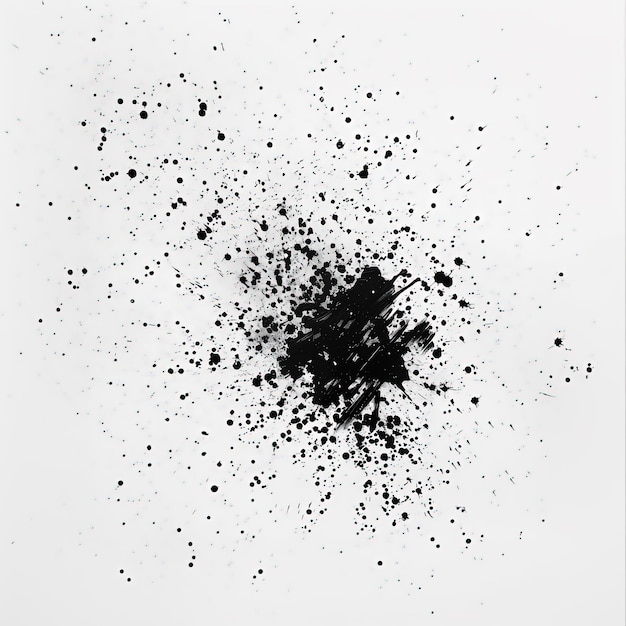 Фото Абстрактные черные чернила на белом фоне.