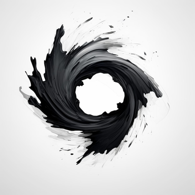 Фото Абстрактная черная кисть photoshop на простом белом фоне