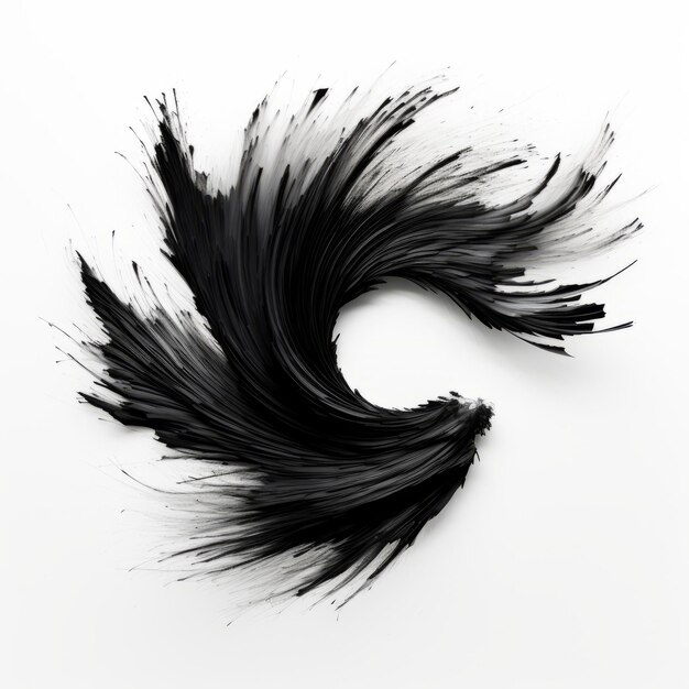 Foto abstract pennello photoshop nero su sfondo bianco semplice