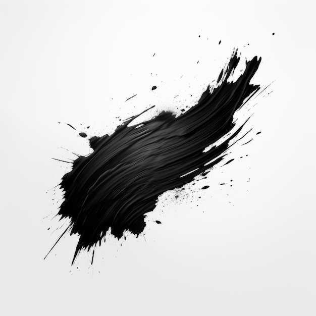 Photo abstract black photoshop brush on plain white background