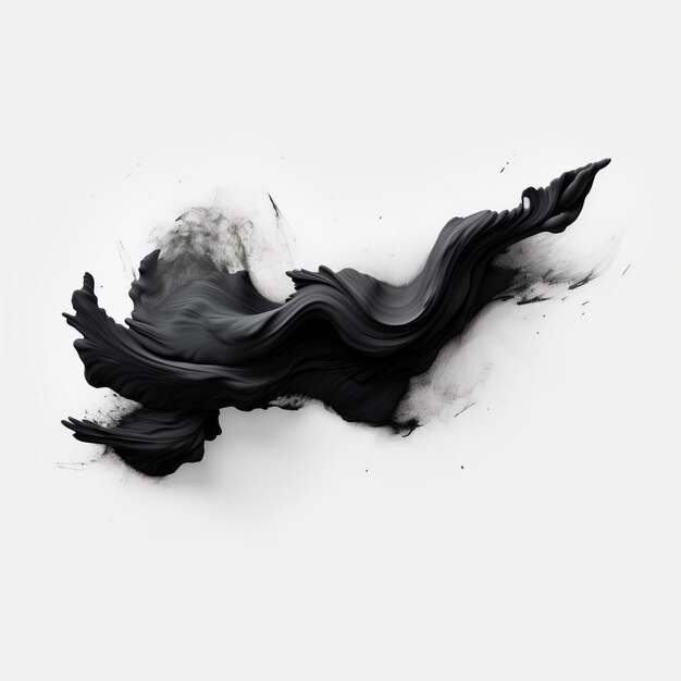 Photo abstract black photoshop brush on plain white background