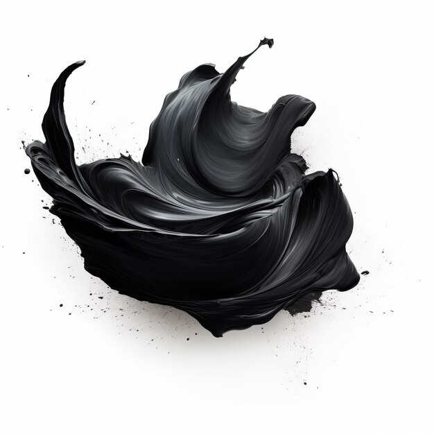 Photo abstract black photoshop brush on plain white background