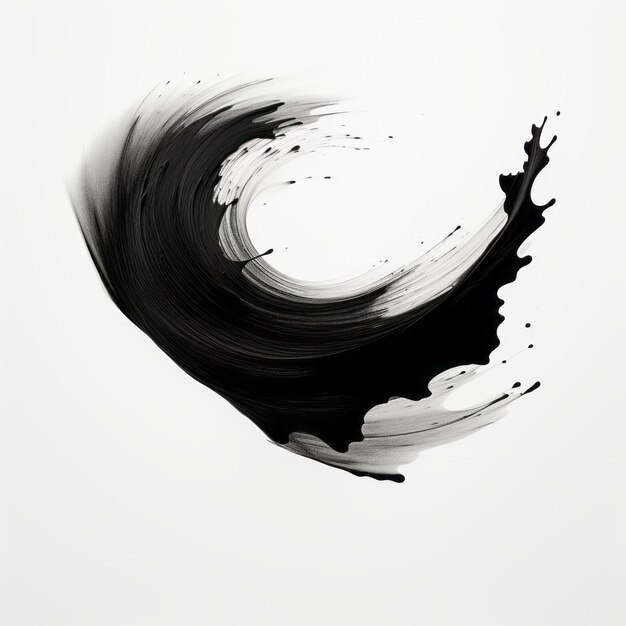 Abstract Black Photoshop Brush on Plain White Background