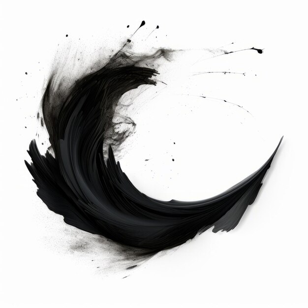 Abstract black photoshop brush on plain white background