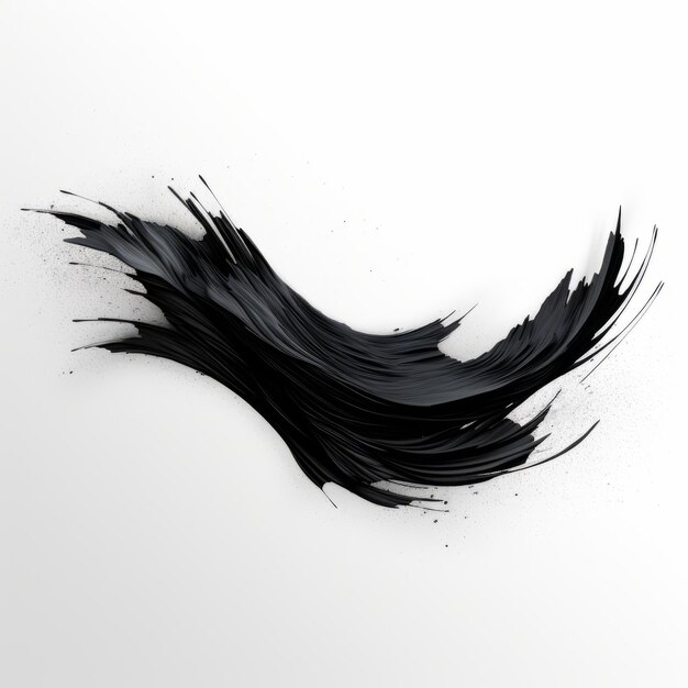 Абстрактная черная кисть Photoshop на простом белом фоне