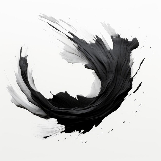 Foto pennello nero astratto di photoshop su fondo bianco normale