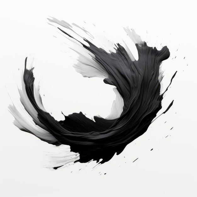 Photo abstract black photoshop brush on plain white background