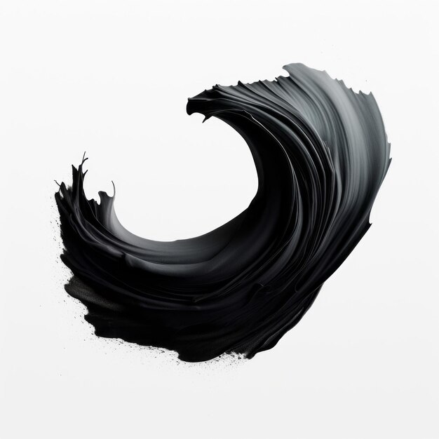 Photo abstract black photoshop brush on plain white background