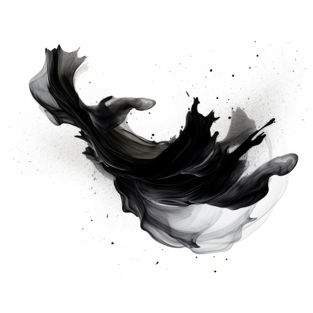 Abstract Black Photoshop Brush on Plain White Background