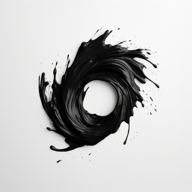 Photo abstract black photoshop brush on plain white background