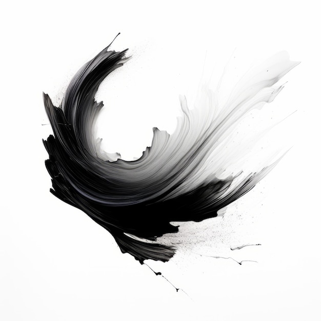 Abstract Black Photoshop Brush on Plain White Background