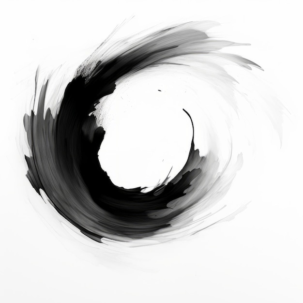 Photo abstract black photoshop brush on plain white background