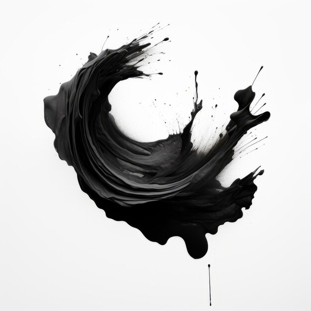 Photo abstract black photoshop brush on plain white background