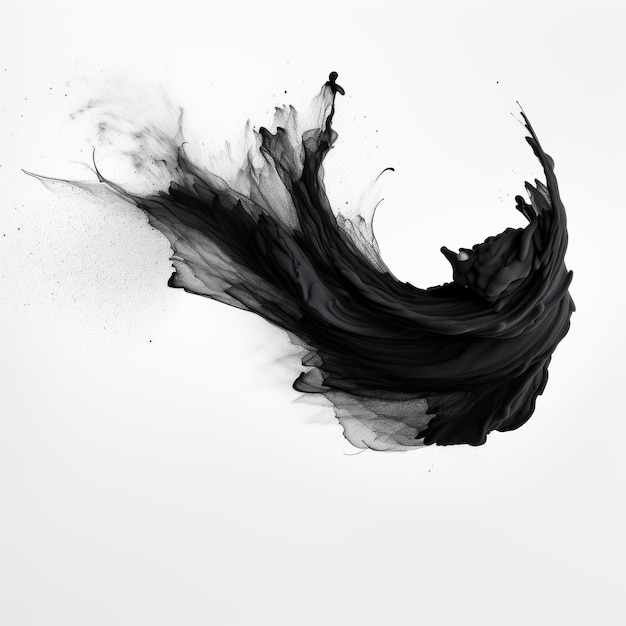 Abstract Black Photoshop Brush on Plain White Background