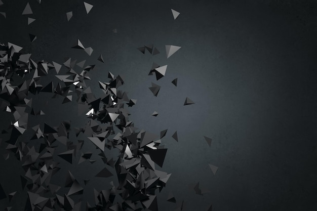 Abstract black polygonal backdrop