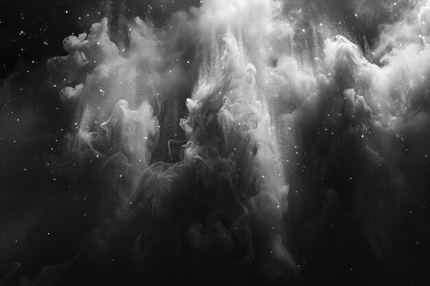 Abstract Black Smoke with Billowing Dust and Particles