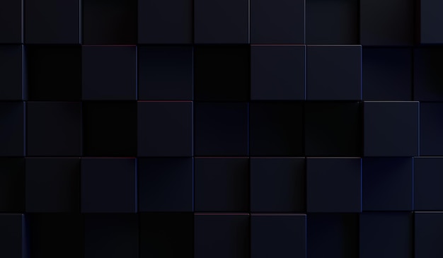 Photo abstract black squares surface background 3d render