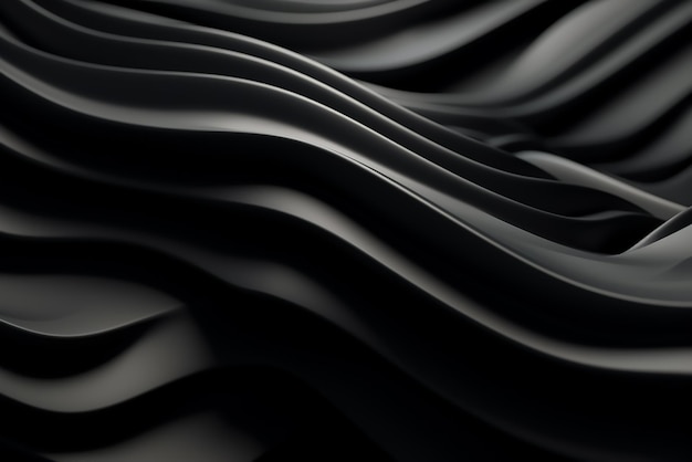 Photo abstract black surface wavy background