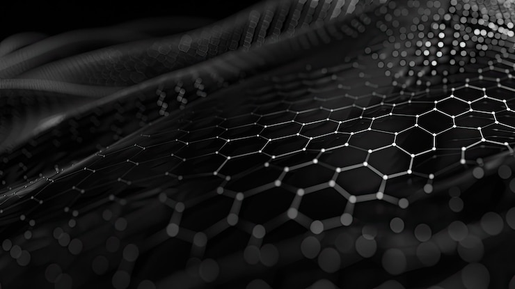 Photo abstract black technology hexagonal background abstract geometric hexagon 3d blueprint
