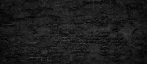 Photo abstract black wall texture for pattern background wide panorama picture black wall texture rough background dark concrete old grunge background black texture background template page web banner