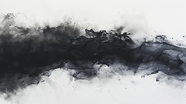 Photo abstract black watercolor on white background