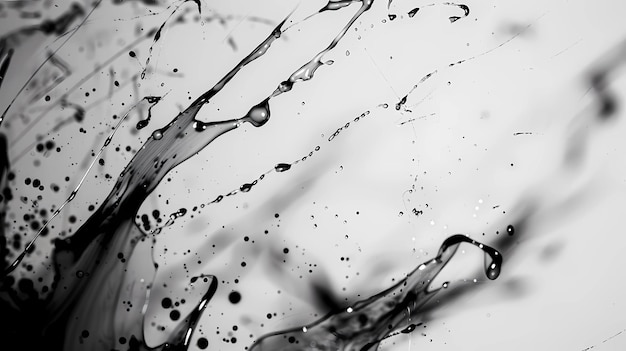 Abstract black and white background with water splashes and drops Generative AI illustrations