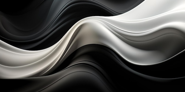 Abstract black white Flow Background