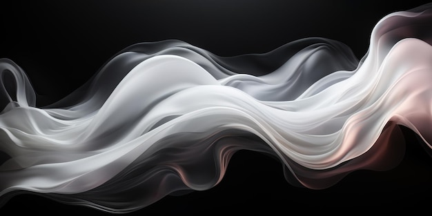Abstract black white Flow Background