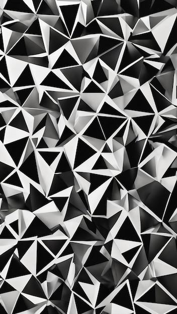 Foto abstract black and white geometric triangular texture pattern