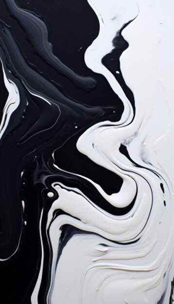 Photo abstract black and white liquid dropdown background generated by ai