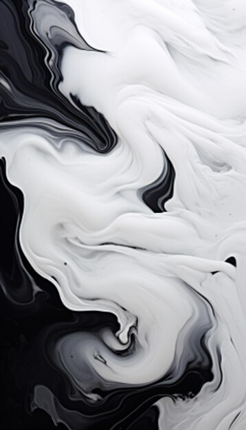 Photo abstract black and white liquid dropdown background generated by ai