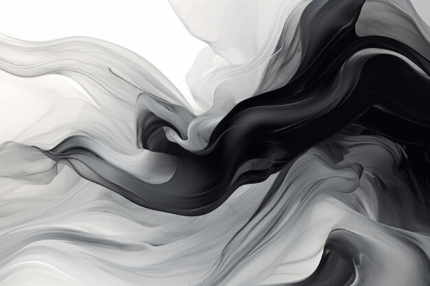 Abstract black and white liquid dropdown background generated by AI